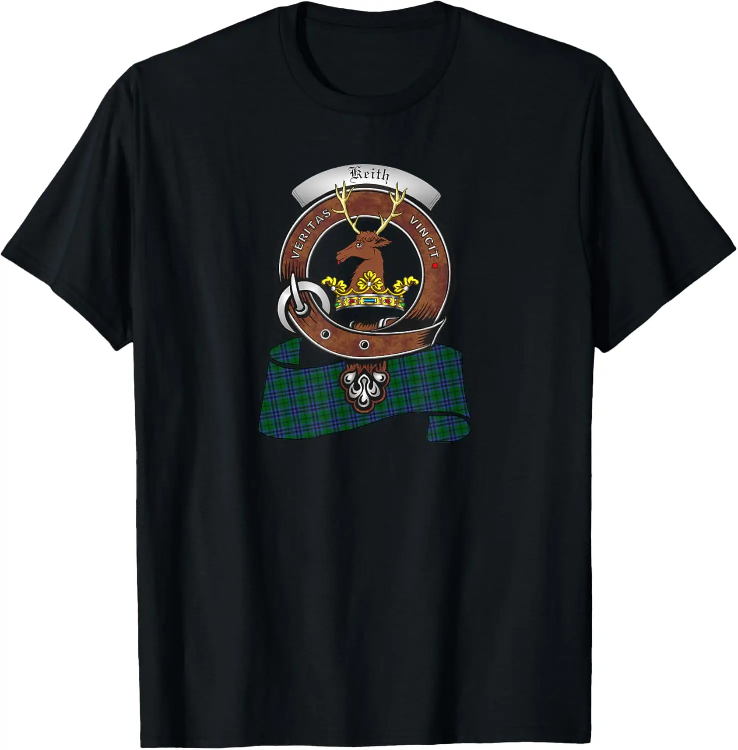 Keith Scottish Clan Badge & Tartan T-Shirt