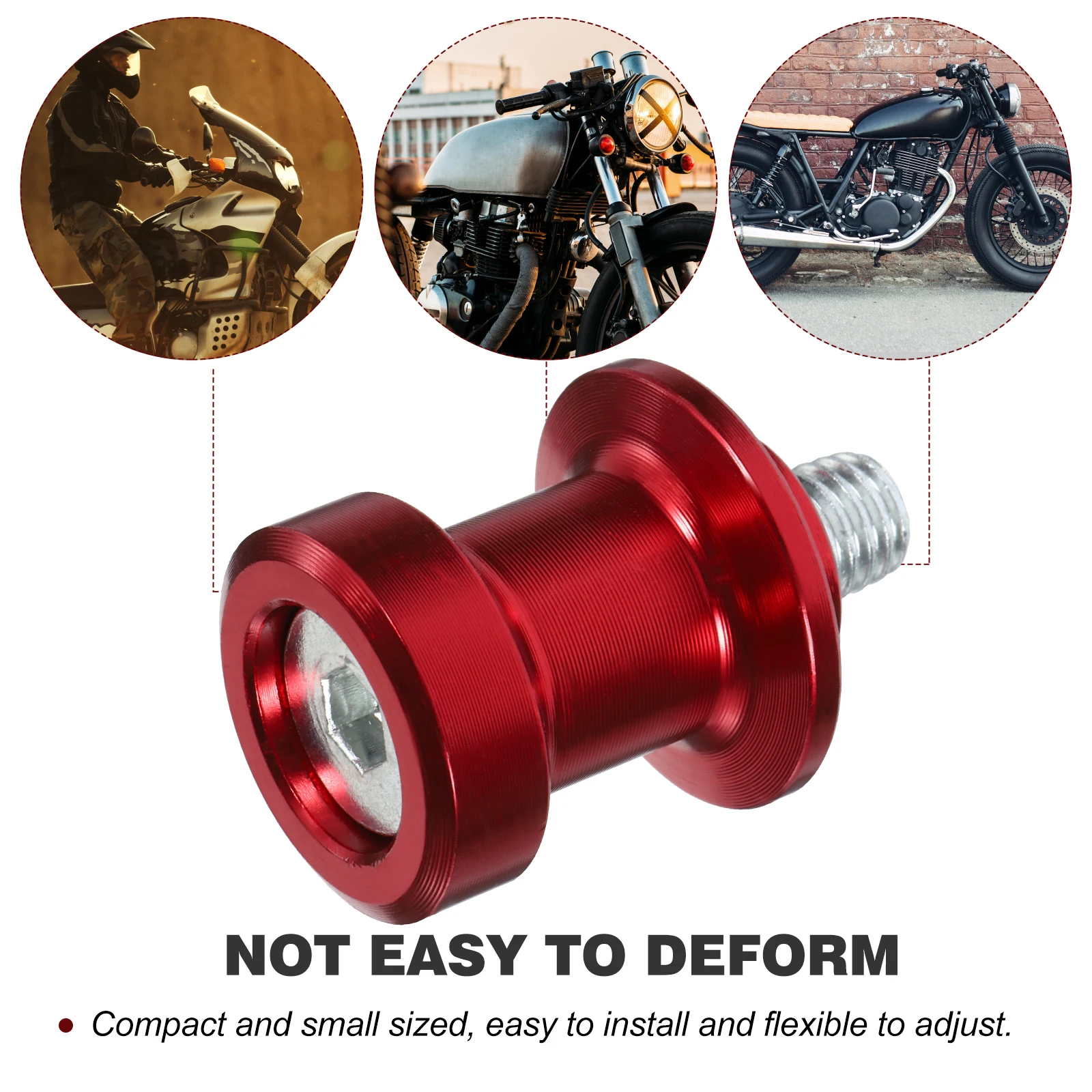 

2pcs Motorcycle Swing Arm Stand Screw Rear Frame Assembly Aluminum Alloy Durable Fastener Guide Roller Slider Spool Frame Screws