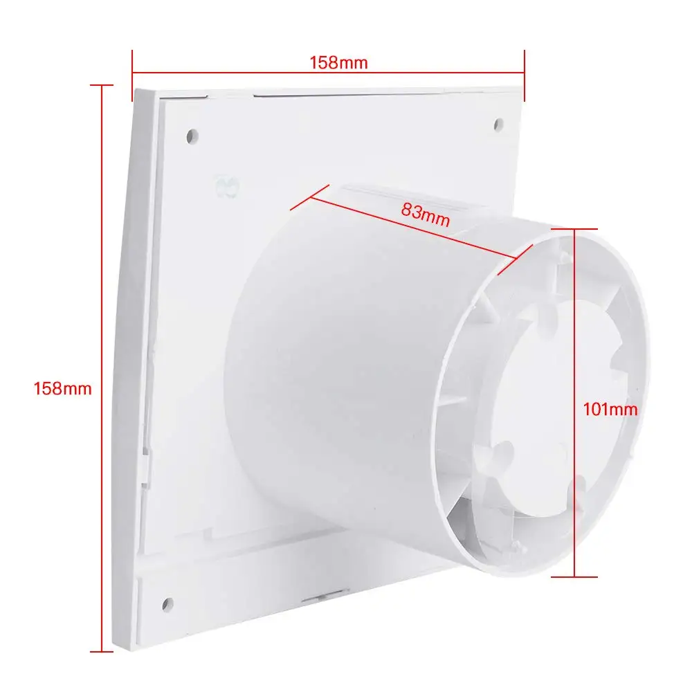 4'' Home Silent Exhaust Fan Kitchen Hood Ventilation for Bathroom Ceiling Window Wall Air Extractor