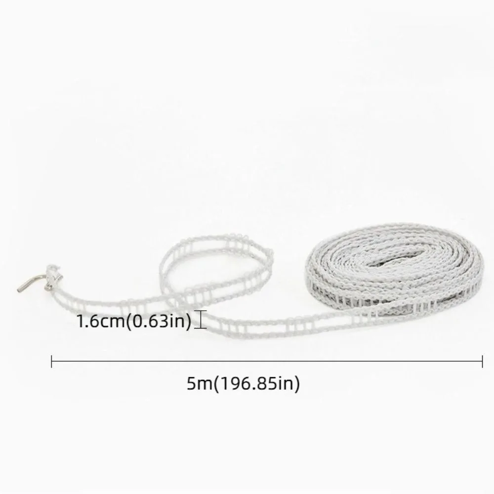 Adjustable Length Portable Clothesline With Hooks Rope Design Windproof Clothesline Camping Hanger Adjustable Clothesline