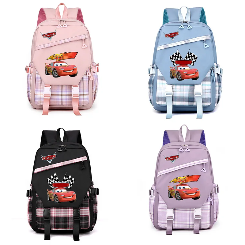 Disney Pixar Cars Lightning McQueen School Bag for Girls Teenager Children Rucksack Women's Backpack Travel Casual Mochilas