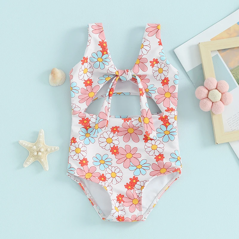 Toddler Baby Girls Swimwear Infant  Swimsuit Bikini Sleeveless Hollow Bathing Suit Summer Beach Wear Outfit