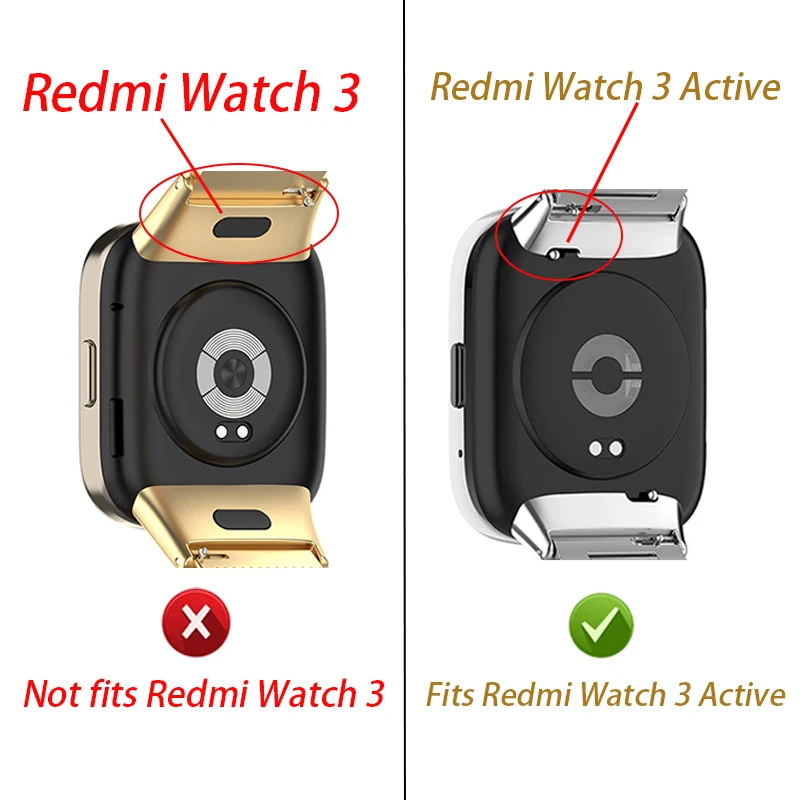 Pulseira de couro para Redmi Watch 3 Active, Smart Watch Acessórios, Pulseira, Pulseira