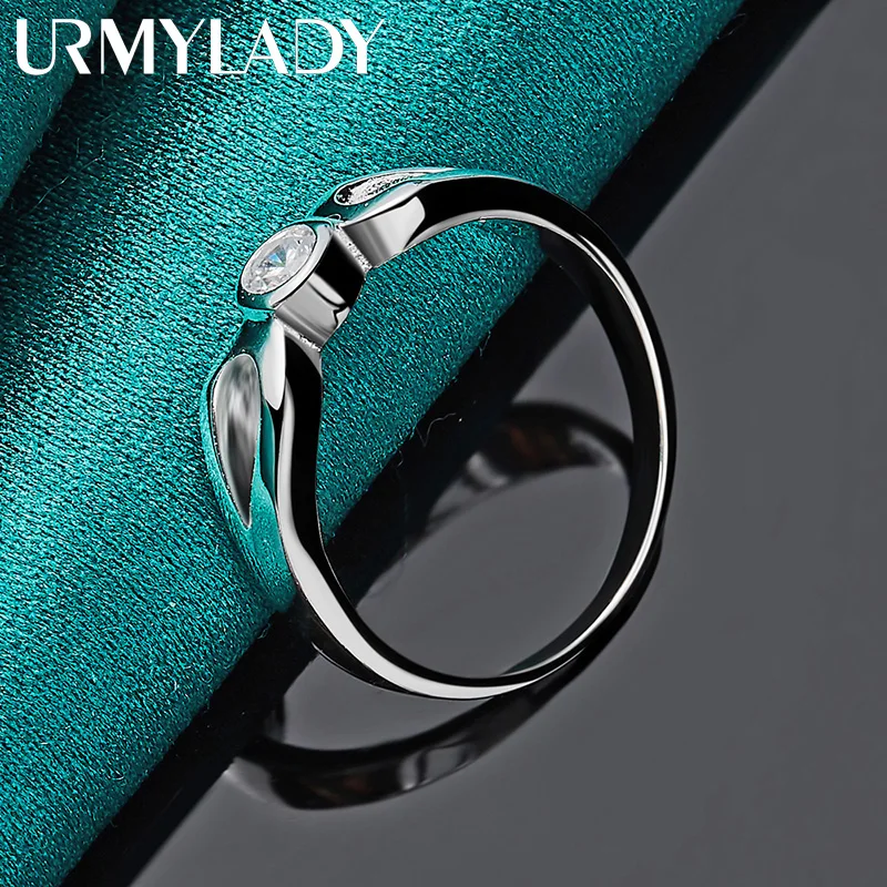 URMYLADY-Anillo de Plata de Ley 925 con forma de ojo de Ángel para mujer, Circonia cúbica, zirconia, circonita, zirconita, zirconita, boda, fiesta, moda