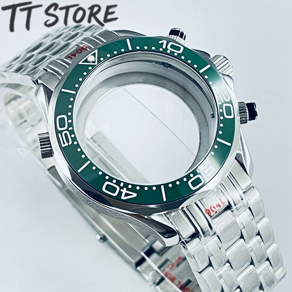 Multi-functional 41mm Watch Mod Case With Steel Bracelet Ceramic Bezel Replacement Parts For VK63 VK64 Movement