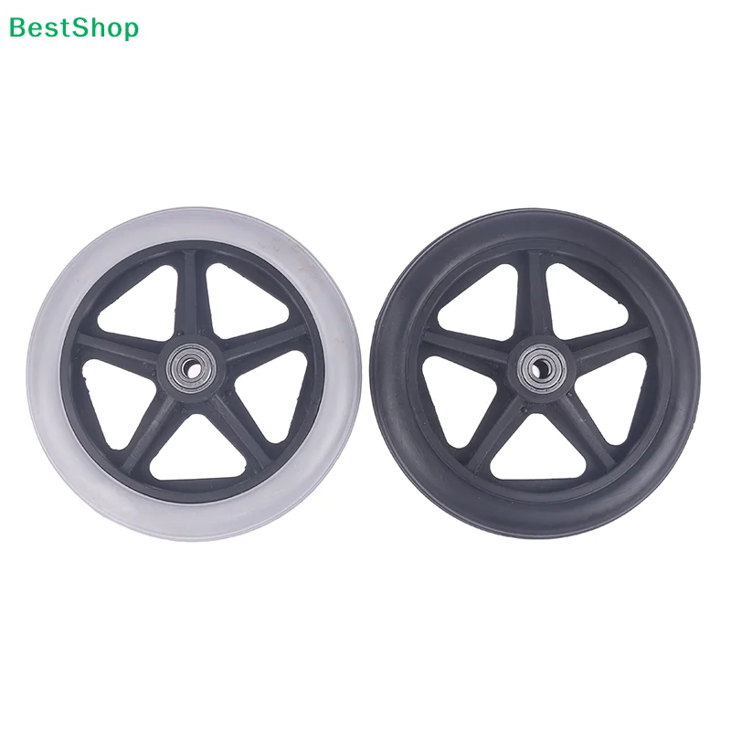 ★6 Inch Wheels Smooth Flexible Heavy Duty Wheelchair Front Castor Solid Tire Wheel Wheelchair Replacement Parts