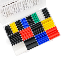 Heat Shrink Tubing Kit 580Pcs 2:1 Shrink Ratio, Polyolefin Electrical Wire Insulation Sleeves 12 Sizes for Automotive