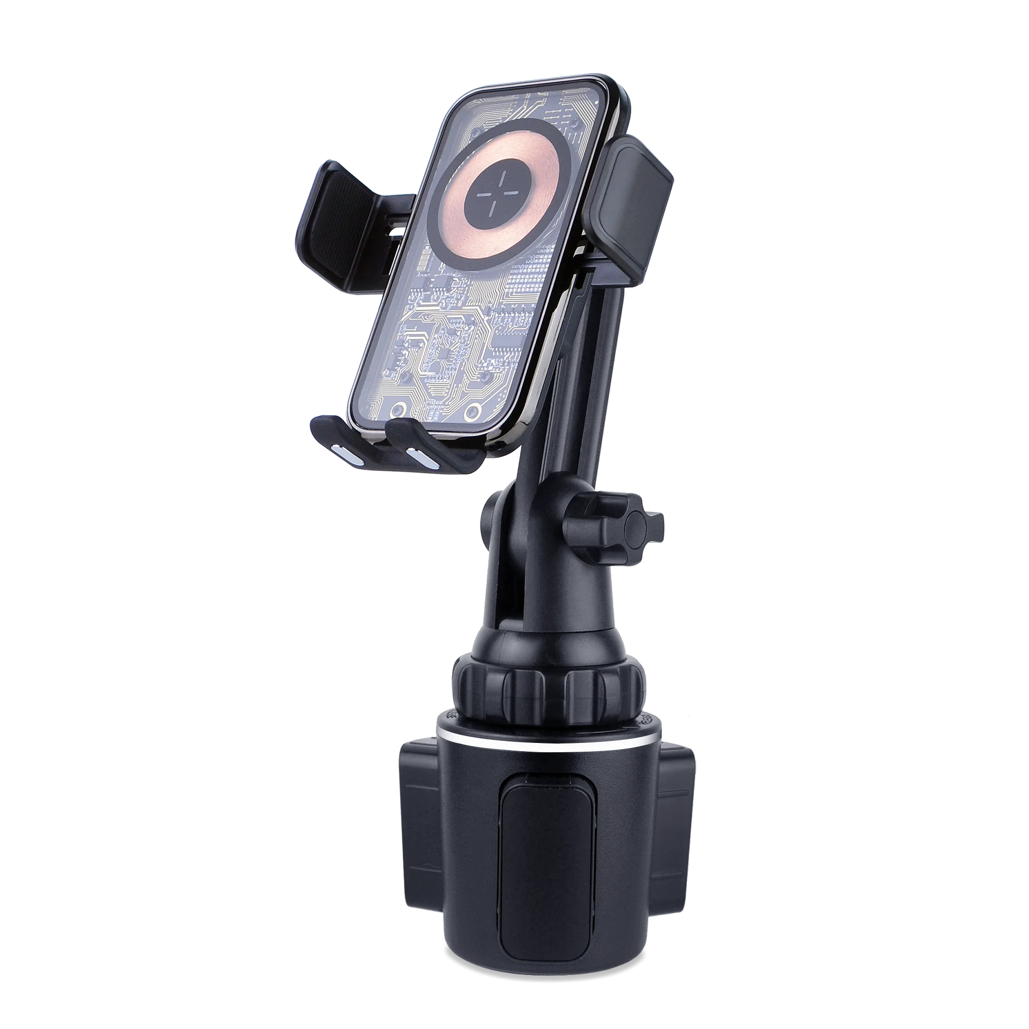 Universal Car Cup Phone Holder Mount Qi Wireless Fast Charger  Automatic Infrared Smart Sensor Clamping Mount Stand
