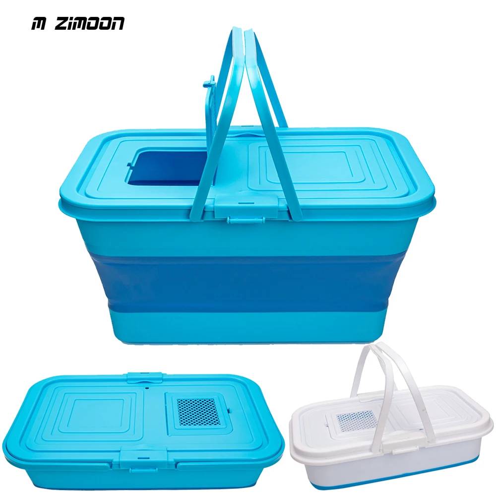 Folding Fishing Bucket 12/20L Portable Fishing Storage Basin Container Case For Outdoor Camping Car Wash Collapsible Bucket Box