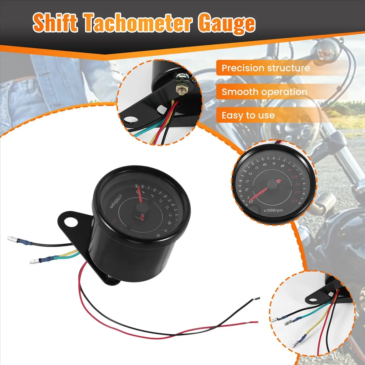 11.11Digital Electronic Induction Ip65 Led Backlight Universal Motorcycle Speedometer Meter Counter 13K Rpm Shift Tachometer Gau