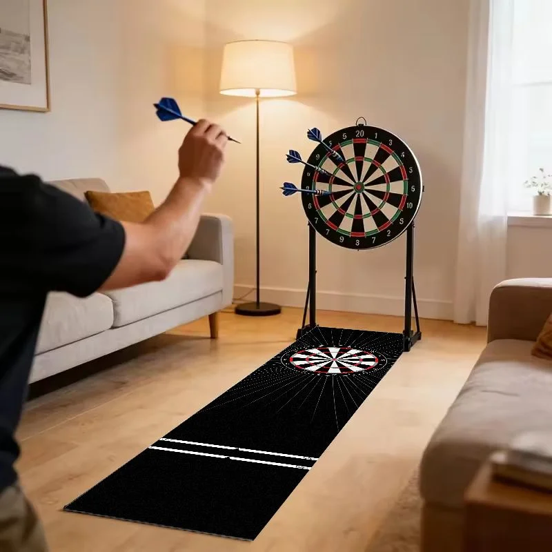 VIKAMA Dartboard Print Dart Mat Standard Throwing Lines Anti Slip Long Rug For Indoor Dart Game Floor Protection