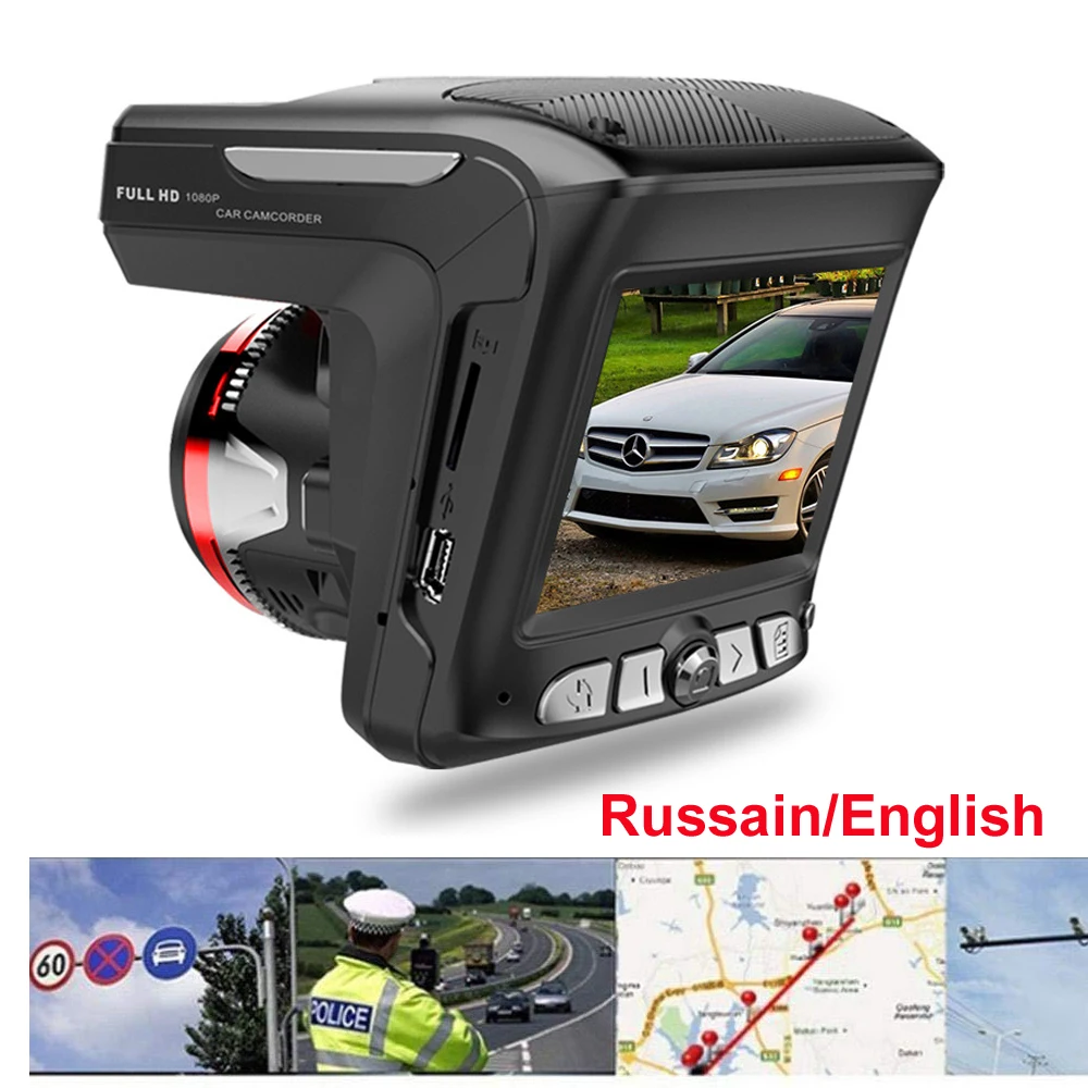 2024 Car DVR Recorder Rada Detector X7 Plush 1080P Dash Cam Video Recorder Reaview Camera DVR Recorder Russian/ English Language