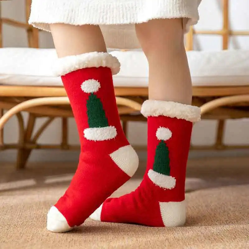 

Winter Christmas Stockings Room Sock Snow Socks Coral Cashmere Home Sleeping Carpet Socks Women Leg Warmer Harajuku Thick Warm