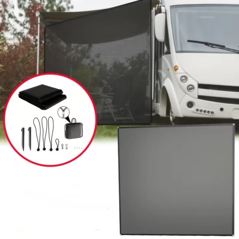 

Caravan RV Awning Side Mesh Screen Privacy Sun Wind Shield Side Panel Breathable Shade Curtain Kits