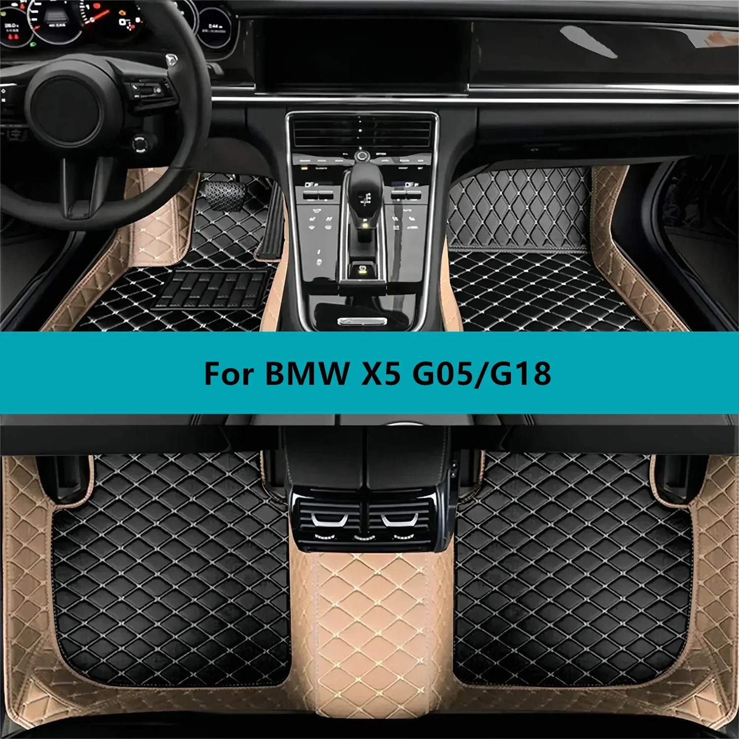 

Car Floor Mats For BMW X5 G05/G18 2023 2024 2025 2026 Full Set Leather All Weather Waterproof Car Floor Mats