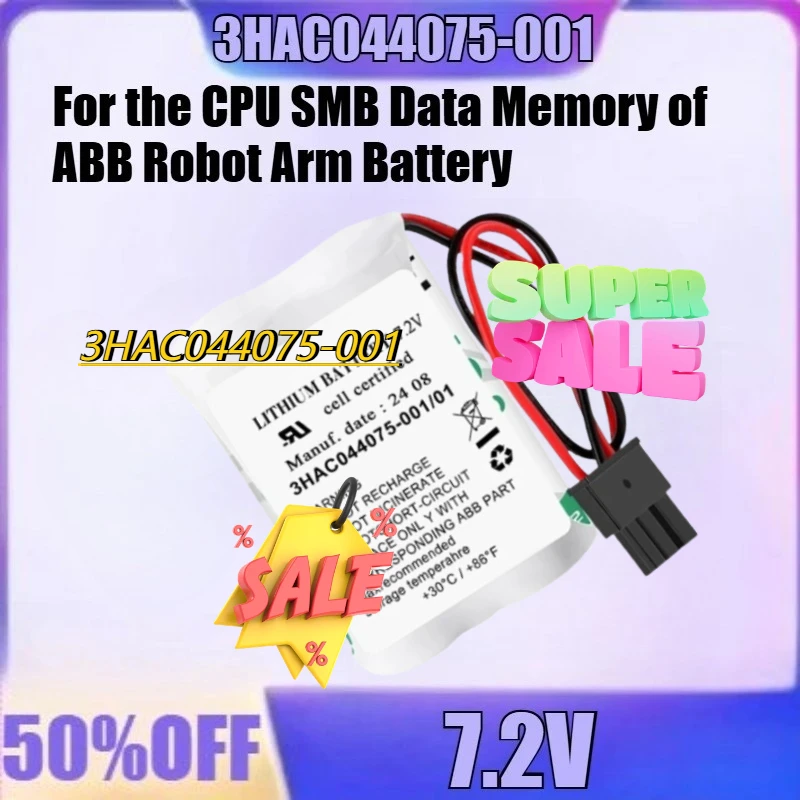 

For ABB Robot Arm Battery New for ABB 3HAC044075-001 3HAC051036-001 3HAC16831-1 For the CPU SMB Data Memory