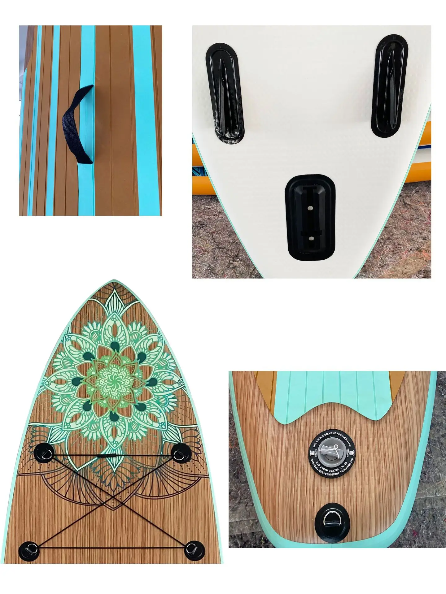 Planche à gratter couleur imprimée Grain De bois eau Yoga accessoires compétitifs planche à pagaie gonflable adulte SUP équilibre Prancha De Surf