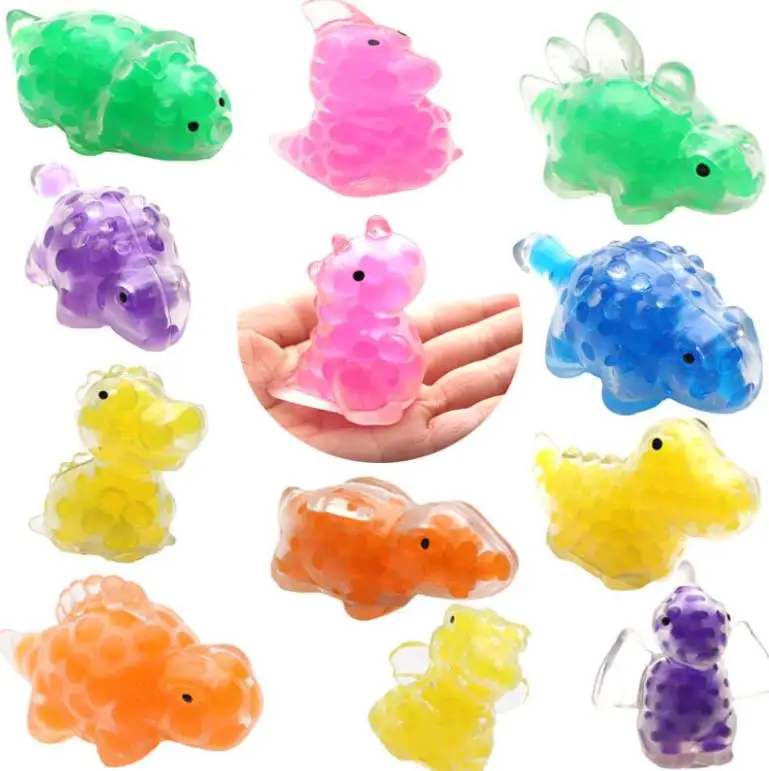 

100pcs Squishy Stress Balls Decompression Dinosaur Toy Colorful Gel Water Beads Inside Birthday Party Favors Pinata Fillers