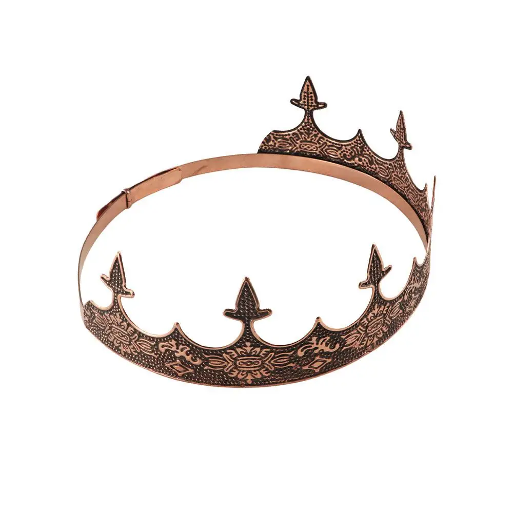 

Simple Bar Mitzvah King Crown Western Hair Hoop Prince Crowns Cosplay Pros Hair Accessories Round Tiaras Hair Jewelry
