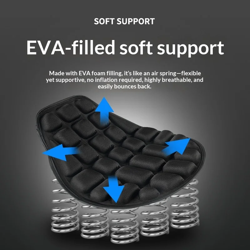 Anti‑Fatigue Motorcycle Saddle Cushion Thick Shock Absorbing Seat Pad Waterproof Sunscreen Breathable  Seat Cover