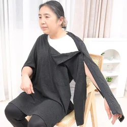 Easy Wear Take Off Button Style Patient T-shirt Postoperative Acupuncture PICC Bedridden Elderly Care Clothing for Arm Fractures
