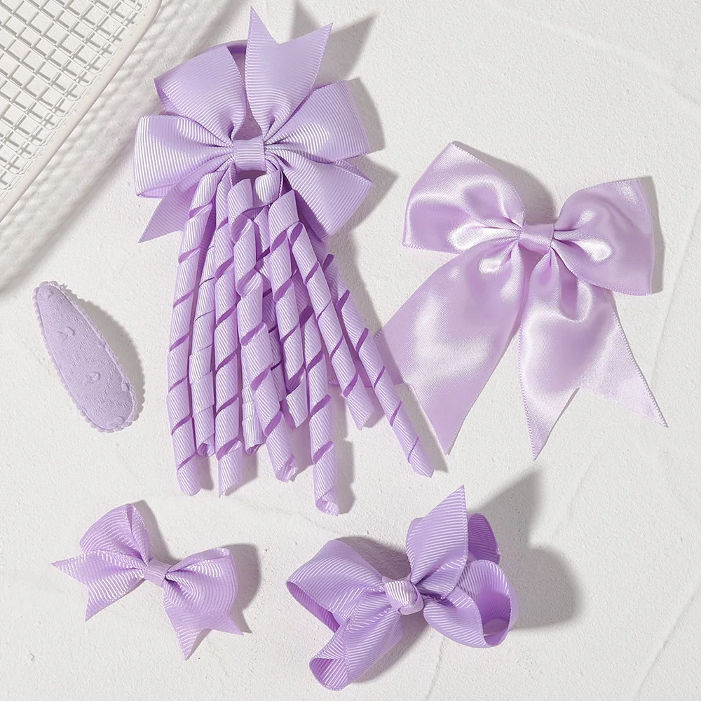 10er-Set Kinder-Haarschleifen-Clips + Quastenband + BB-Clips – Haarschmuck für Kinder und Teenager, Geschenk für Mädchen – Detail 5