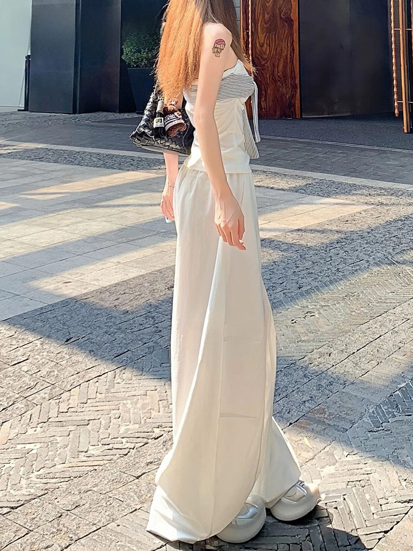 American Sle Casual Qui Dry Pantaloni sportivi a vita alta Gamba larga Vestibilità ampia per il corpo con pera Nuovo arrivo estivo