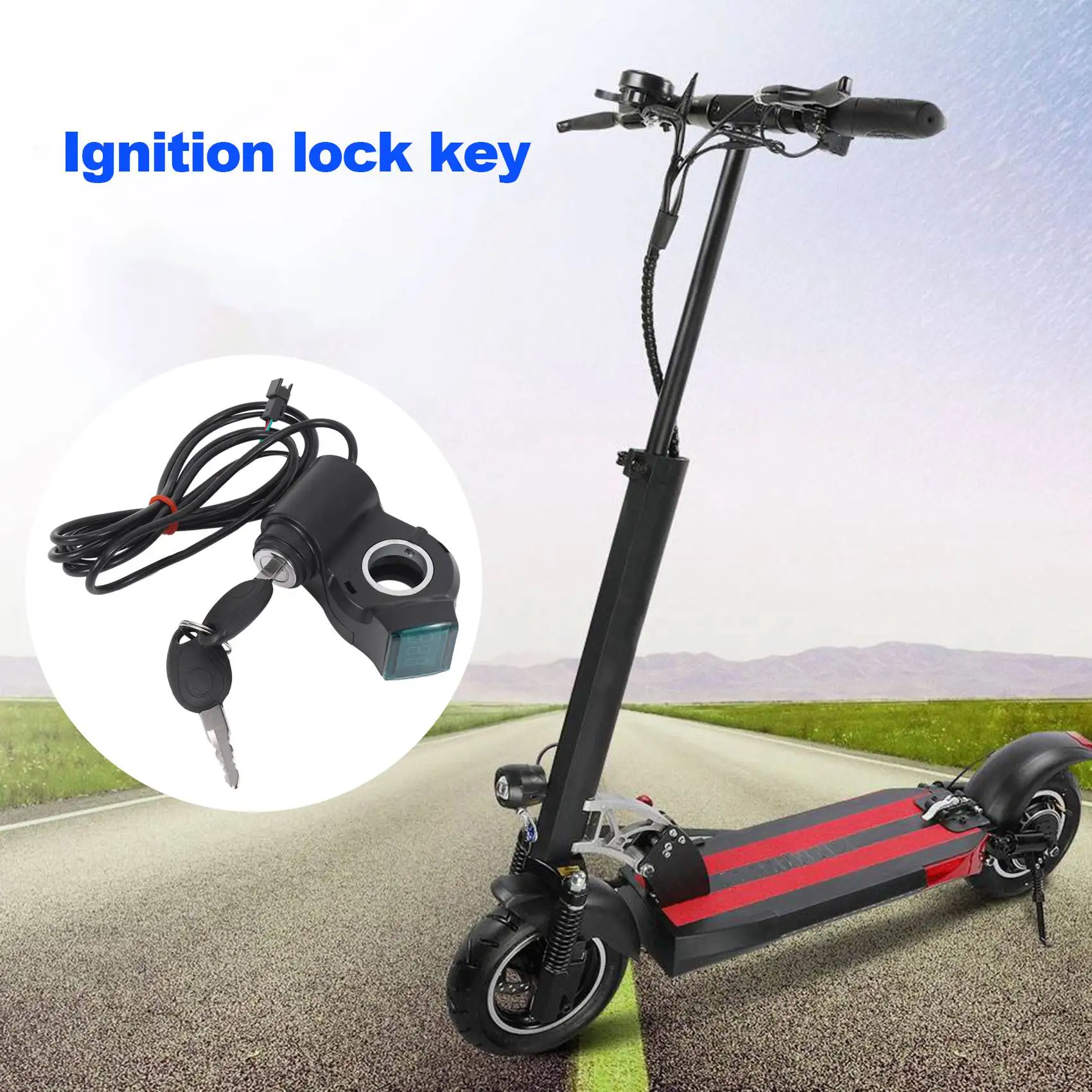 Electric Scooter Ignition Lock Key Cylinder Switch Lock Electric Scooter Replacement Accessories for