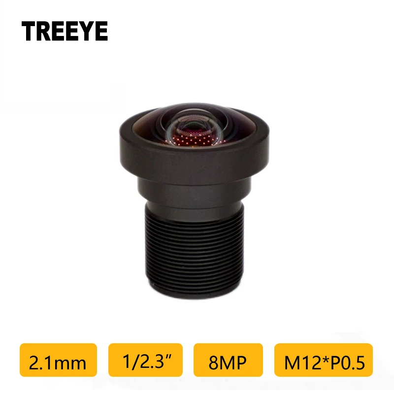 4K 8MP 2,1mm Fisheye 1/2,3" M12 CCTV-Objektiv mit geringer Verzerrung für Drohnen, Sportkameras, Videokonferenzen, USB-Livestreaming-Kameras