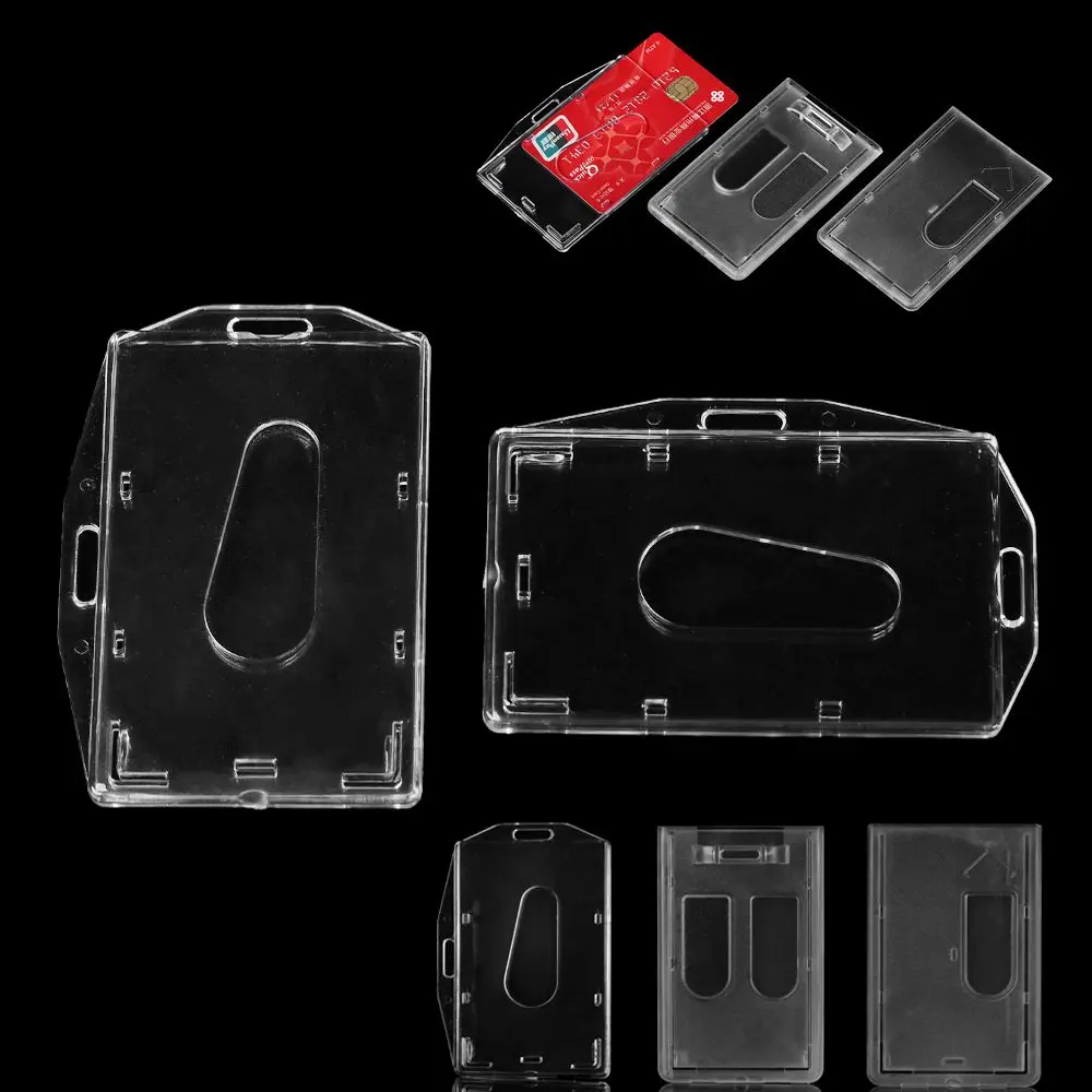 1pc New Unisex Office School Protector Cover Badge Multi-use Work Card Holders Name Card ID Card Pouch Card Sleeve