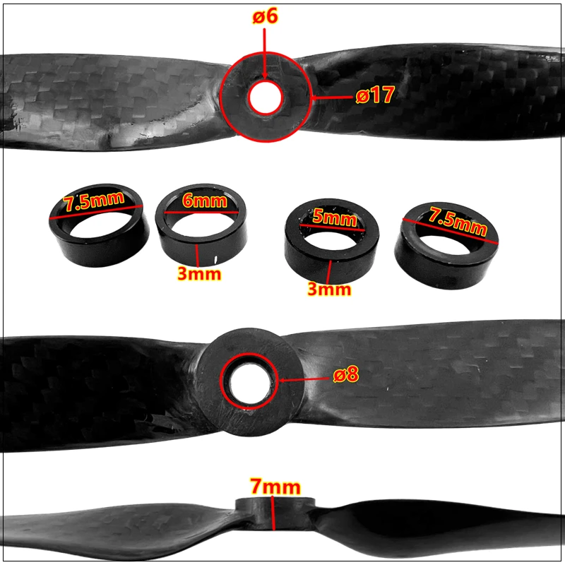 XAERO 9 inch 9050 Carbon Fiber 2-Blade Propeller for 2312 2212 Motor X360 Frame