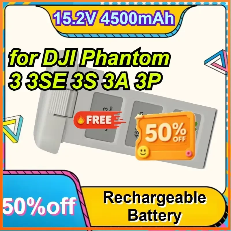 15.2V 4500mAh Smart Flight Drone Battery Spare Parts for DJI Phantom 3 3SE 3S 3A 3P Quadcopter Accessories