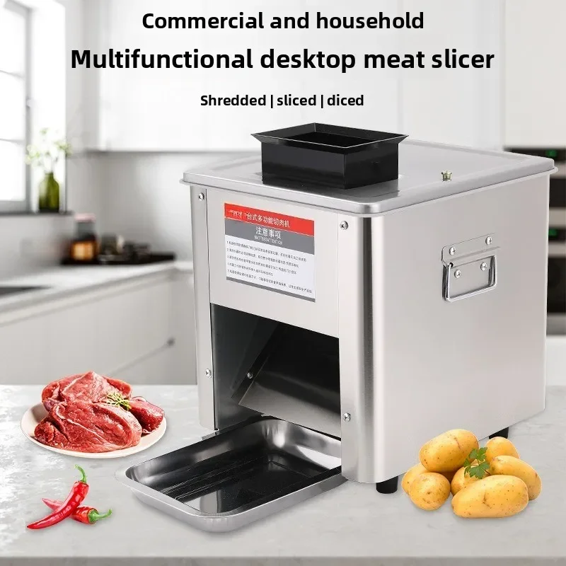 Stainless Steel Electric Meat Cutter,Automatic Slicing Shredding Mincing Machine For Home Commercial Meat Processing