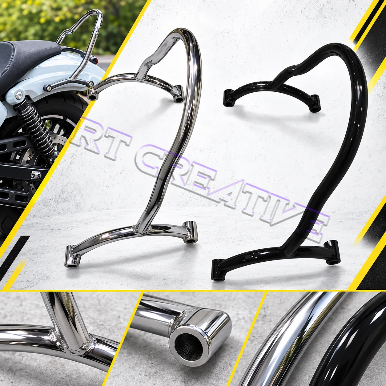 Motorcycle Short Bow Sissy Bar Small Rear Backrest For Keeway V302C V Cruise 125 BD300 Bobber Mod