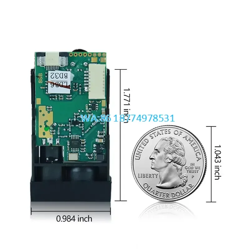 Wmwmnu 10Hz High Speed Telemeter Dynamic Monitoring Distance Meter 60m Rangefinder TTL Module OEM