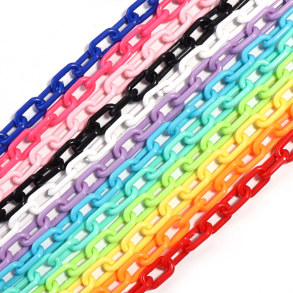 10pcs/lot 50cm Colorful Acrylic Chains Square Bulk Link Chains For Jewelry Making Connector DIY Phone Chain Bags Accessories image 4