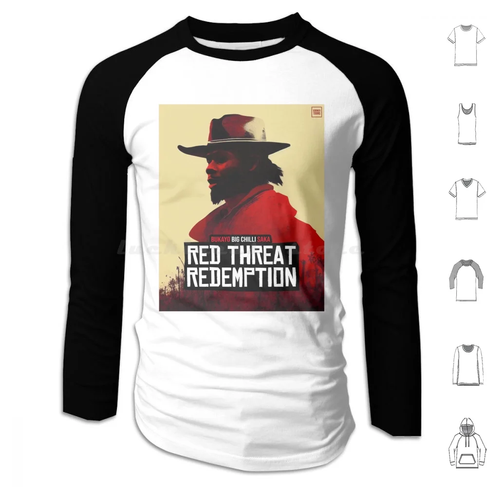 Red Threat Redemption : Bukayo 'big Chilli' Saka Hoodies Long Sleeve Goonertoons Football London Coyg Gunners Soccer