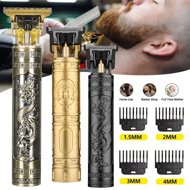 Hair Clipper Professional Cutter High Power Vintage T9 USB Hair Cutting Machine Trimmer for Men Cordless Beard Trimmer Barber