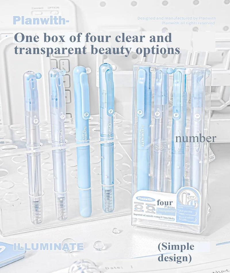 

Planwith Gel Pen Set Frosted Pen Holder 0.5mm Black Quick-Dry Smooth High-Capacity Pens for Student Exam Office School Supplies