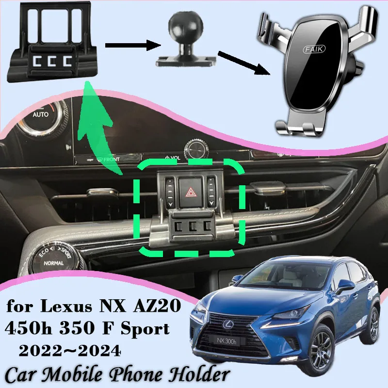 Mobile Phone Holder for Lexus NX 450h 350h 350 F Sport 200 AZ20 2022 2023 Air Vent Stand GPS Navigation Support Car Accessories