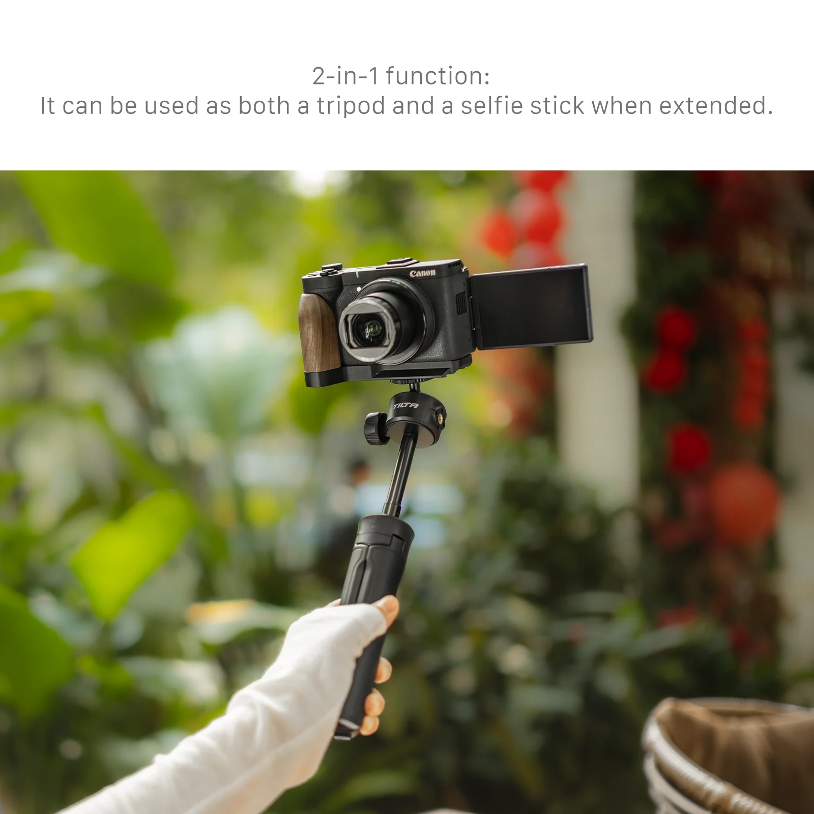 TILTA Schnellverschluss-Selfie-Stick-Stativ, Mini-Automatik-Handystativ, aufklappbarer Bodenständer für Outdoor-Reisen und Vlogs TT-SS-BH-B – Detail 6