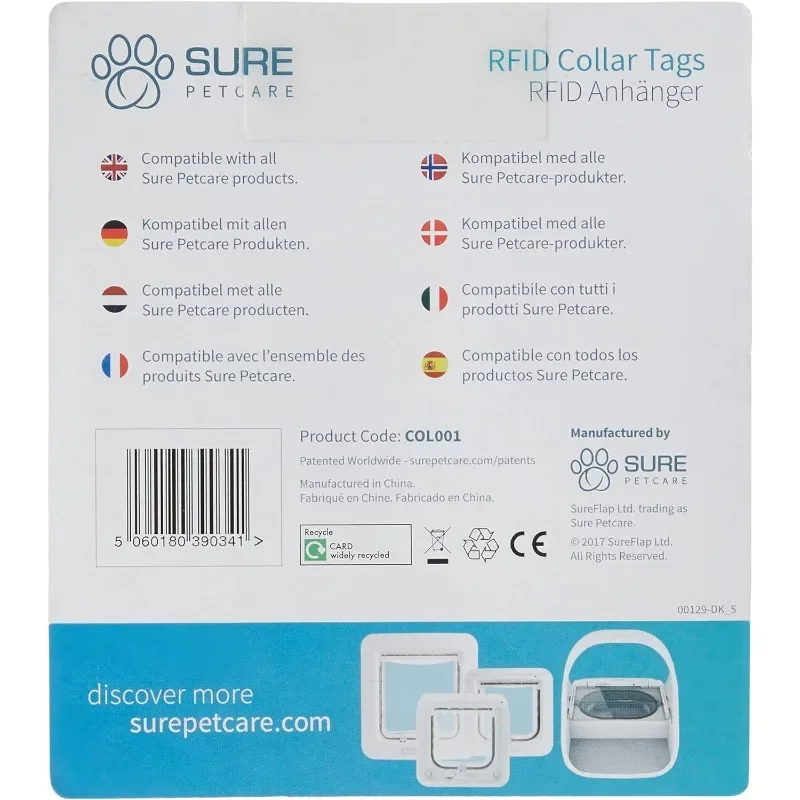 Imagem -02 - Sureflap Sure Petcare-pacote de Duas Etiquetas Rfid Collar Snap Feed