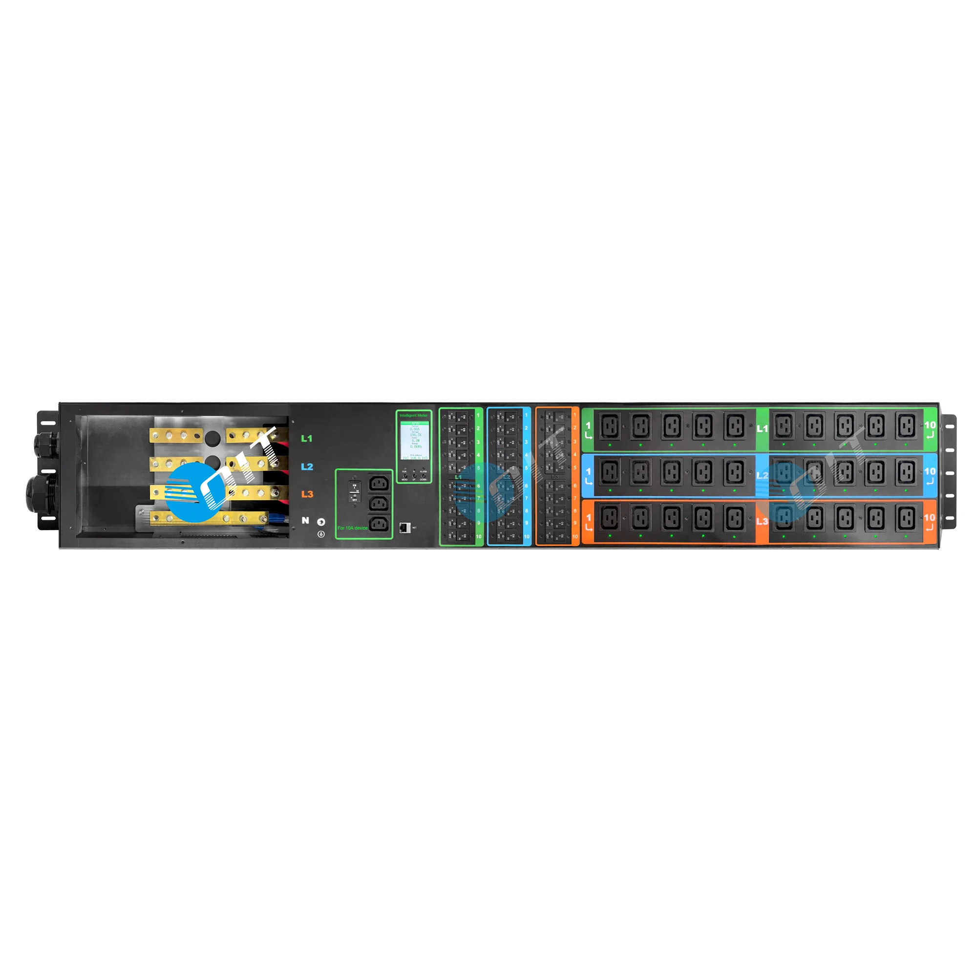 3-Phase 415V 200A Smart PDU 30-Port C19 Power Distribution Equipment with Remote Monitoring Control Oil 415V 200A Breakers