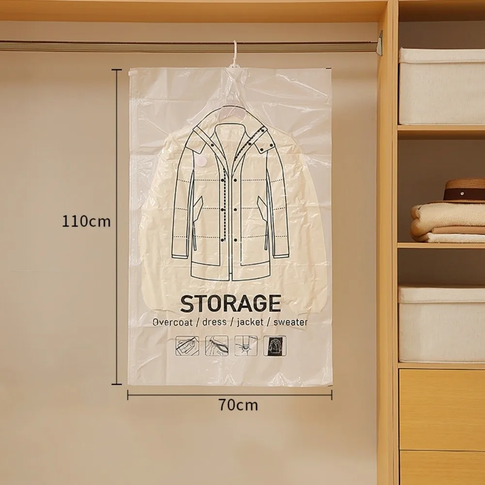 Nouveaux sacs de rangement sous vide à suspendre, grande taille, transparents, pour vêtements, manteaux et vestes, anti-poussière, pour chambre à coucher