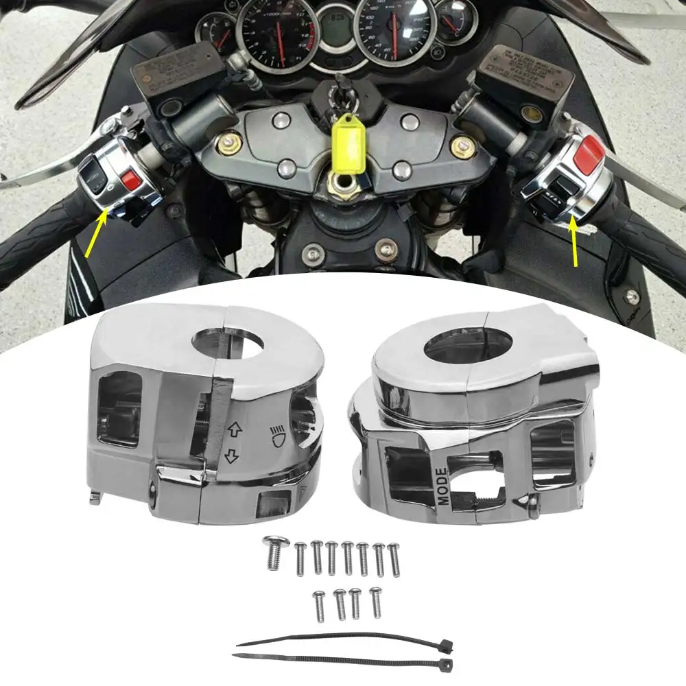 

Для мотоциклов Suzuki GSX1300R Hayabusa, GSXR 600, 750, GSX-R 1000 (2007-2012) — Комплект хромированных накладок на корпуса переключателей управления на руле