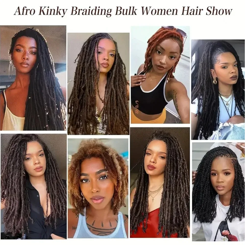 Deshi afro kinkys cabelo humano em massa, cabelo humano encaracolado em massa para mini torção dreadlock extensões locs reparação macio kinky humano