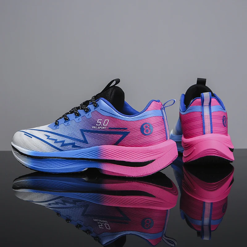 Men Running Shoes Air Cushion Jogging Shoes Carbon Board Marathon Sports Breathable Lightweight Women's Nonskid Casual Sneakers