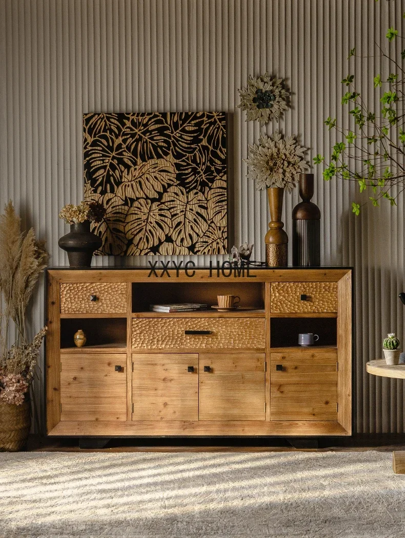 

Solid Wood Sideboard Entrance Cabinet American Bed & Breakfast Living Room Storage Locker
