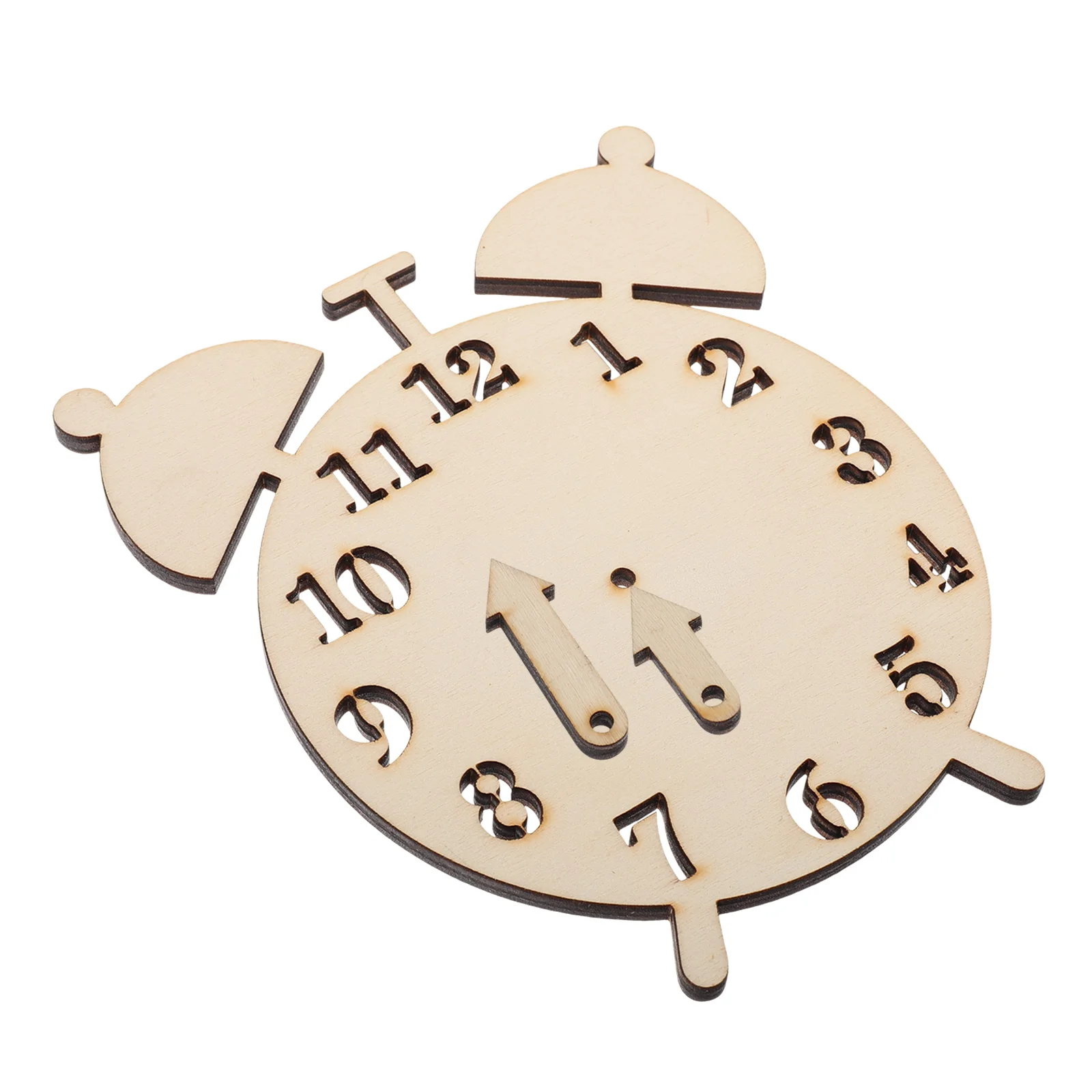 

Wood Chip Alarm Clock Vintage Home Decor Handmade Wooden Puzzle Parts DIY Wall Clock Educational Toy Smooth Surface Wooden