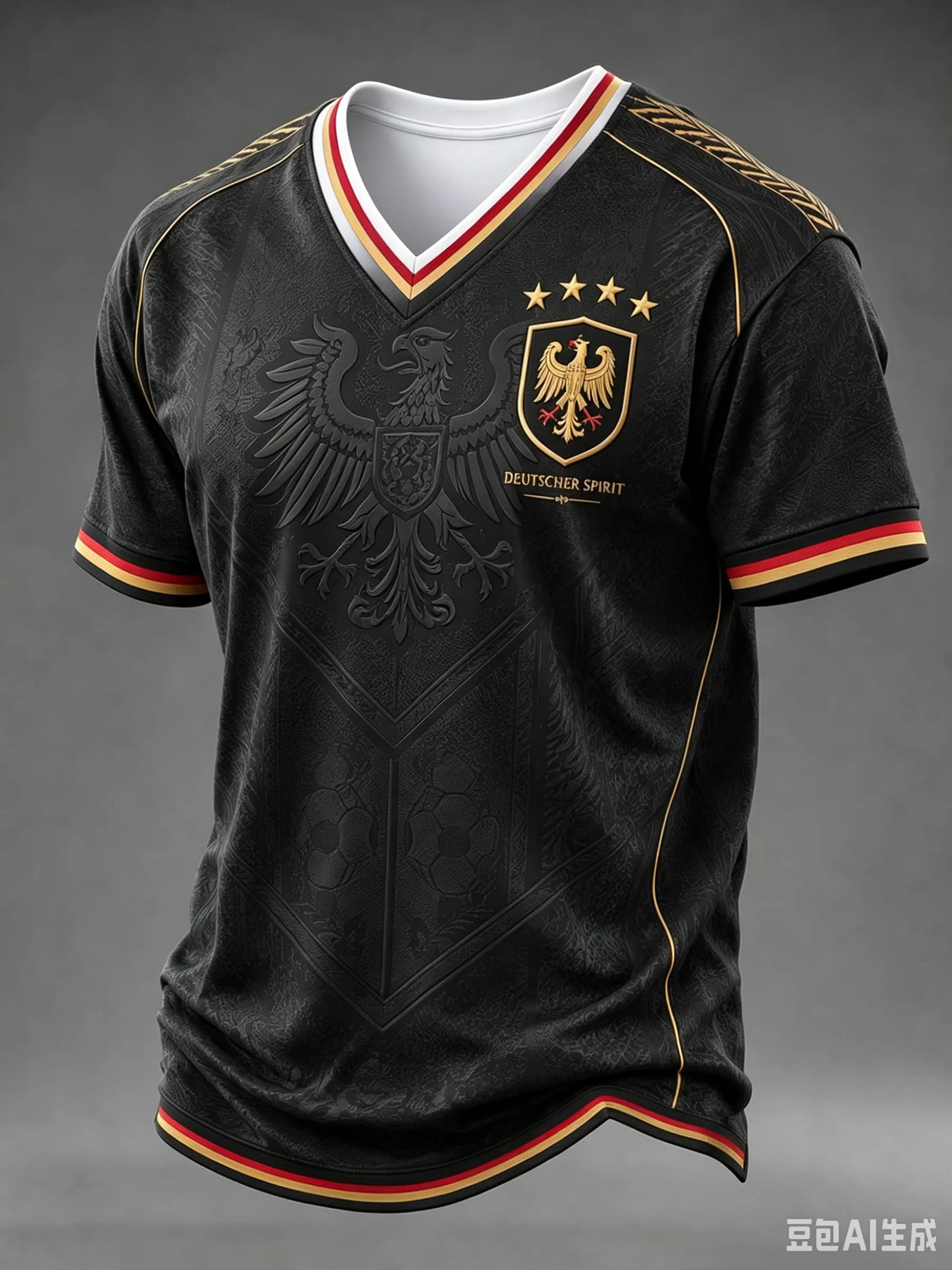 New Germany 2026 Black Soccer Jersey Golden Eagle Print Breathable Quick-Dry Football Shirt for Men Fans Sports Training Uniform